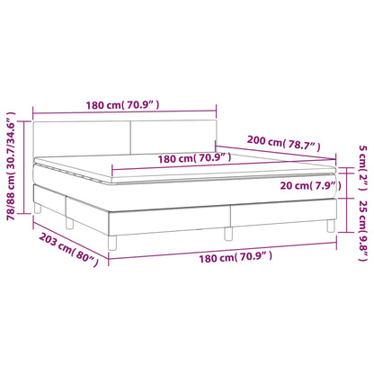 Boxspringbett mit Matratze Dunkelgrau 180x200 cm Stoff