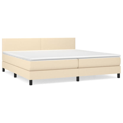 Boxspringbett mit Matratze Creme 200x200 cm Stoff