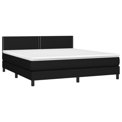 Boxspringbett mit Matratze Schwarz 180x200 cm Stoff