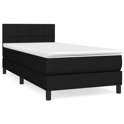 Boxspringbett mit Matratze Schwarz 90x200 cm Stoff