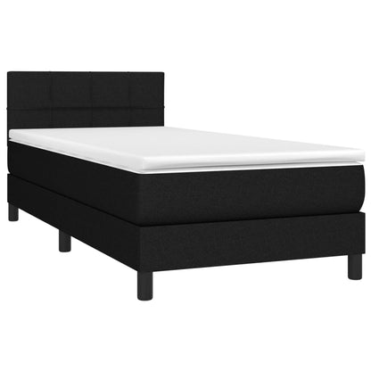 Boxspringbett mit Matratze Schwarz 90x200 cm Stoff