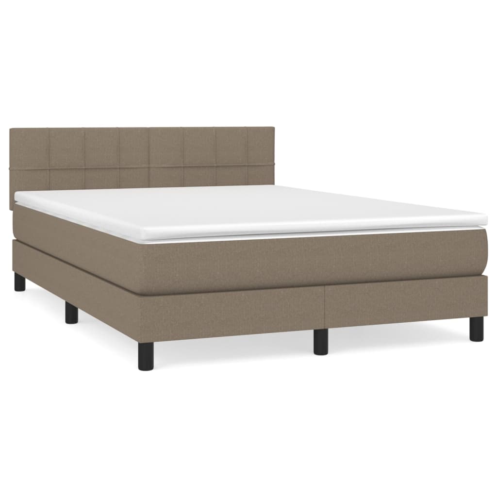 Boxspringbett mit Matratze Taupe 140x200 cm Stoff