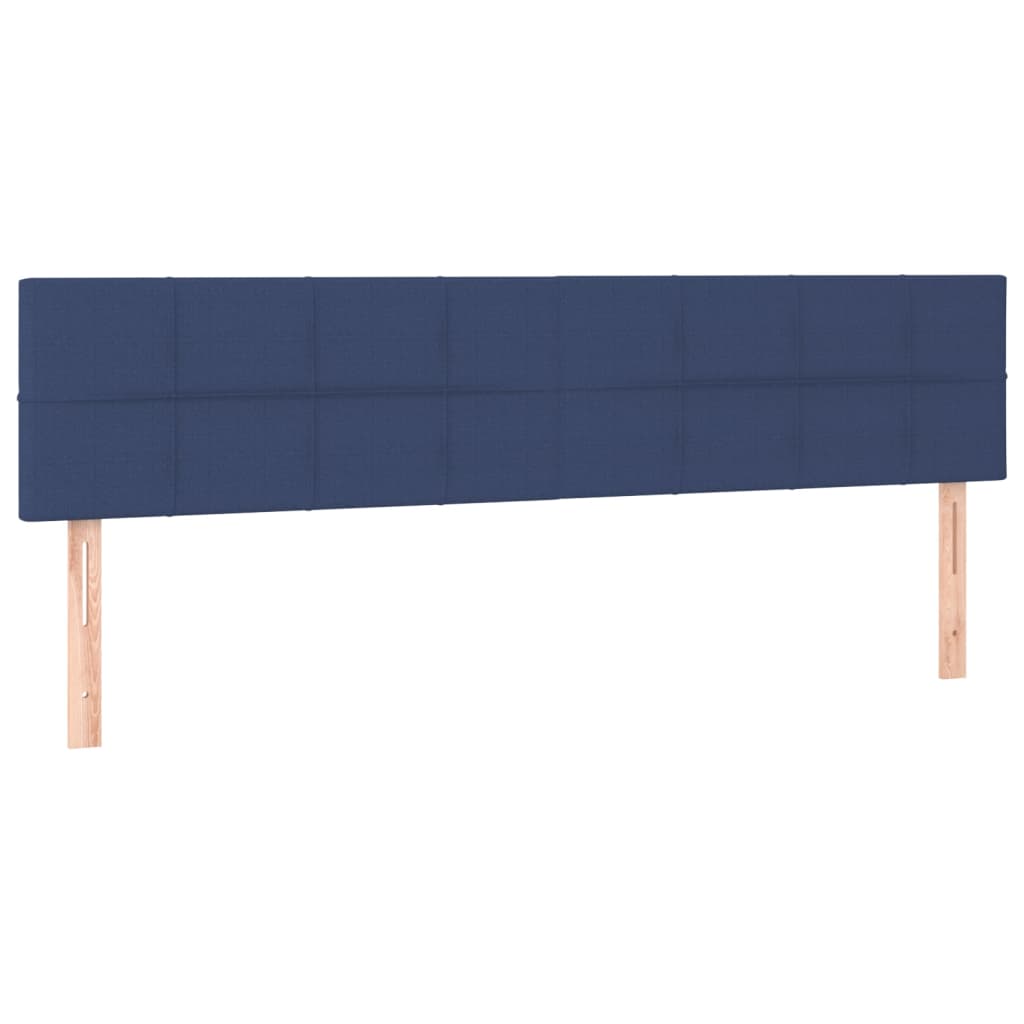 Box spring bed with mattress blue 200x200 cm fabric