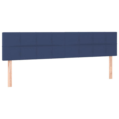 Box spring bed with mattress blue 200x200 cm fabric