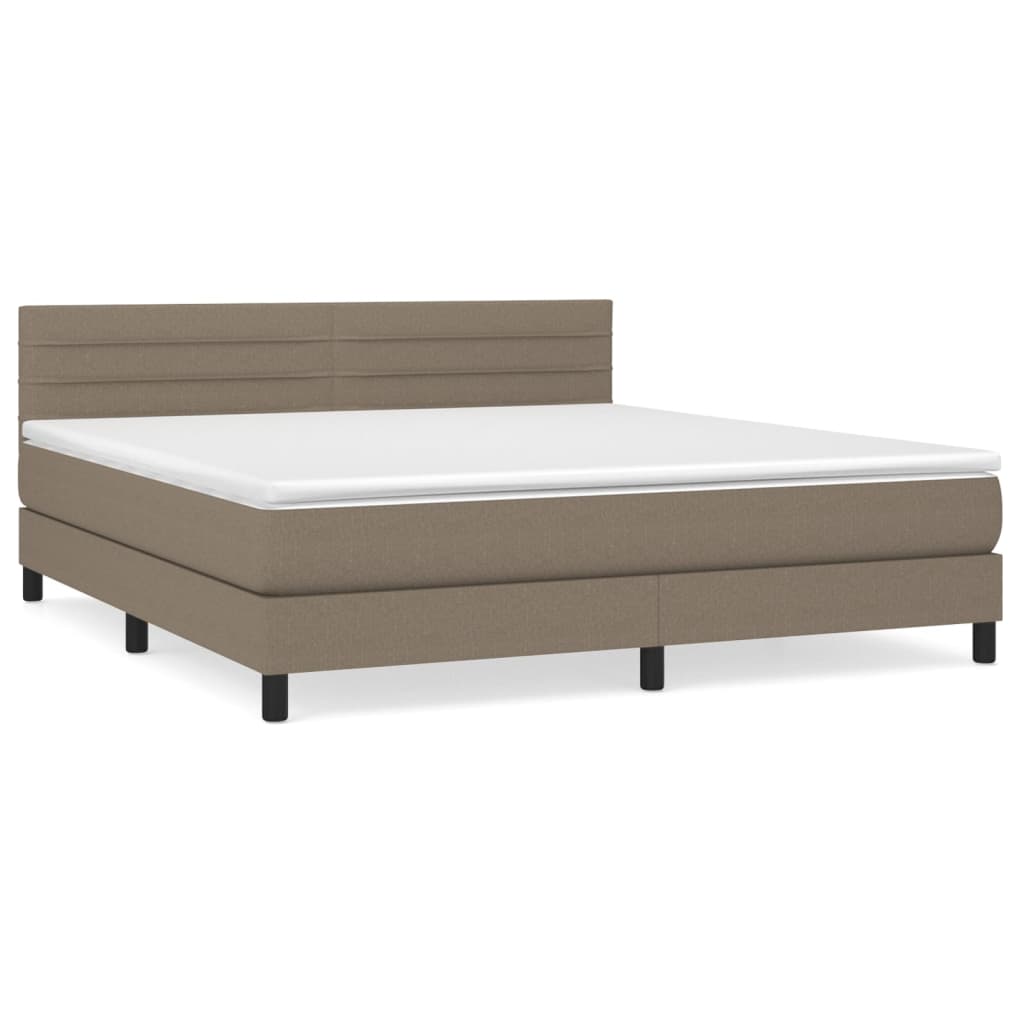 Boxspringbett mit Matratze Taupe 160x200 cm Stoff