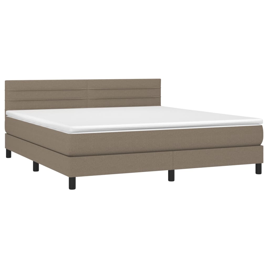 Boxspringbett mit Matratze Taupe 180x200 cm Stoff