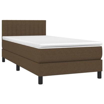 Boxspringbett mit Matratze Dunkelbraun 90x200 cm Stoff