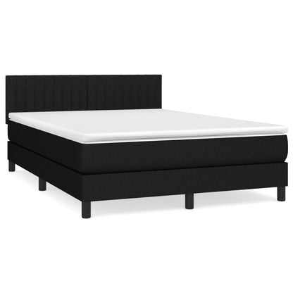 Boxspringbett mit Matratze Schwarz 140x200 cm Stoff