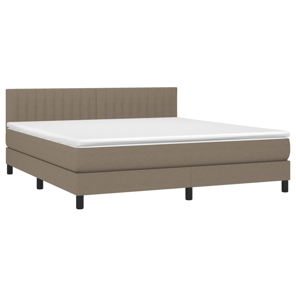 Boxspringbett mit Matratze Taupe 160x200 cm Stoff