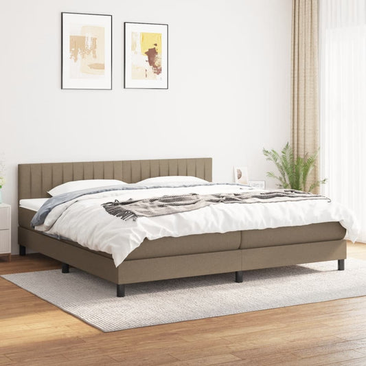 Boxspringbett mit Matratze Taupe 200x200 cm Stoff