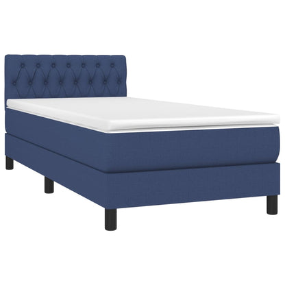 Boxspringbett mit Matratze Blau 90x200 cm Stoff