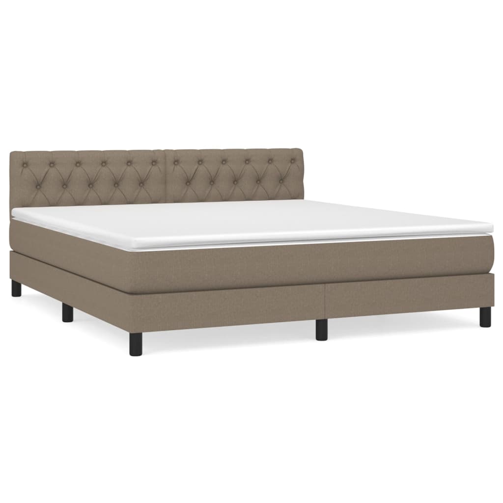 Boxspringbett mit Matratze Taupe 160x200 cm Stoff