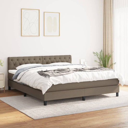 Boxspringbett mit Matratze Taupe 160x200 cm Stoff