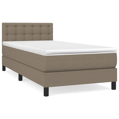 Boxspringbett mit Matratze Taupe 90x200 cm Stoff