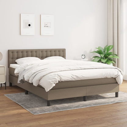 Boxspringbett mit Matratze Taupe 140x200 cm Stoff