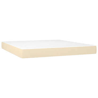 Box spring bed with mattress cream 160x200 cm fabric