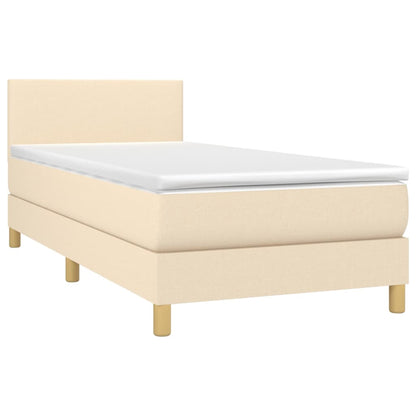 Boxspringbett mit Matratze Creme 90x200 cm Stoff