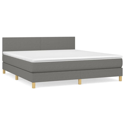 Boxspringbett mit Matratze Dunkelgrau 160x200 cm Stoff