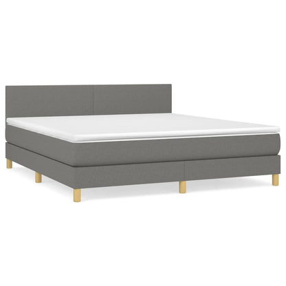 Boxspringbett mit Matratze Dunkelgrau 180x200 cm Stoff