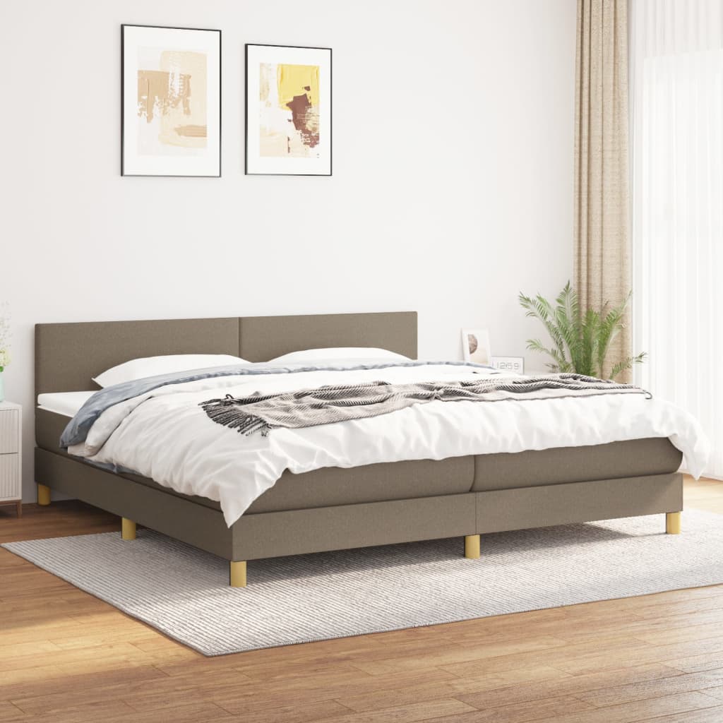 Boxspringbett mit Matratze Taupe 200x200 cm Stoff