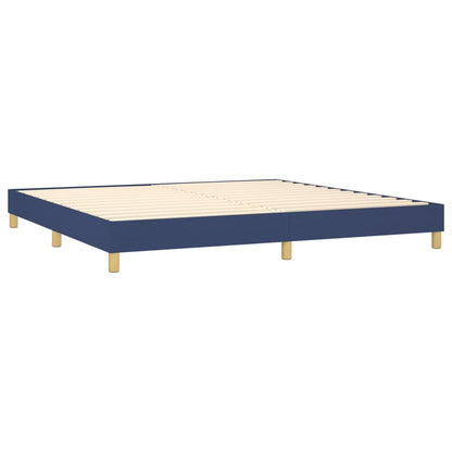 Box spring bed with mattress blue 200x200 cm fabric