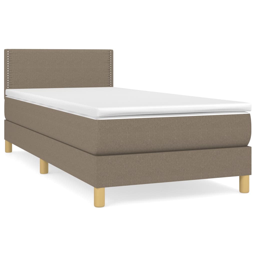 Boxspringbett mit Matratze Taupe 90x200 cm Stoff