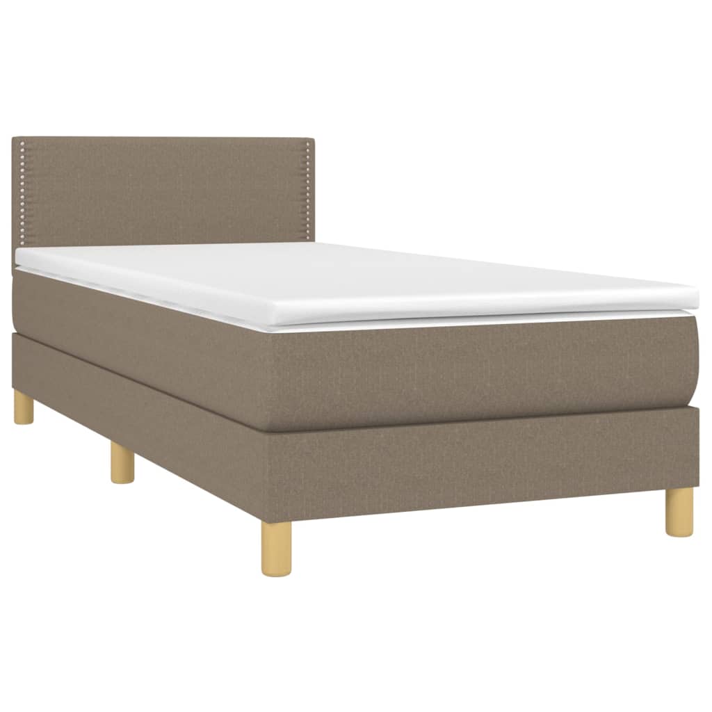 Boxspringbett mit Matratze Taupe 90x200 cm Stoff