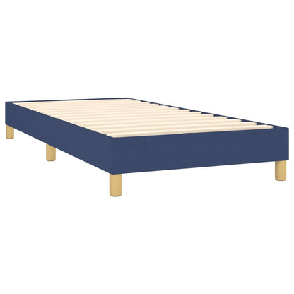 Boxspringbett mit Matratze Blau 90x200 cm Stoff