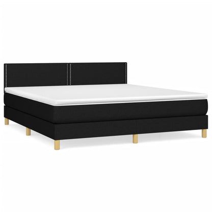 Boxspringbett mit Matratze Schwarz 180x200 cm Stoff