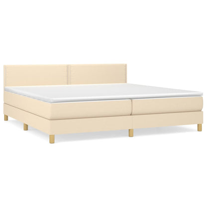 Boxspringbett mit Matratze Creme 200x200 cm Stoff