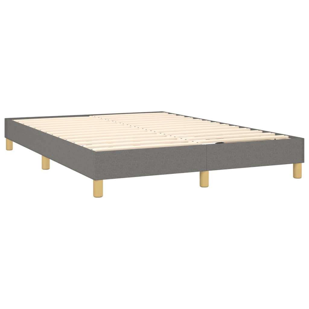 Box spring bed with mattress dark grey 140x200 cm fabric