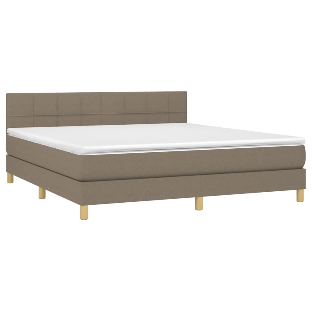 Box spring krevet s madracem taupe 160x200 cm štof