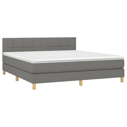 Boxspringbett mit Matratze Dunkelgrau 180x200 cm Stoff