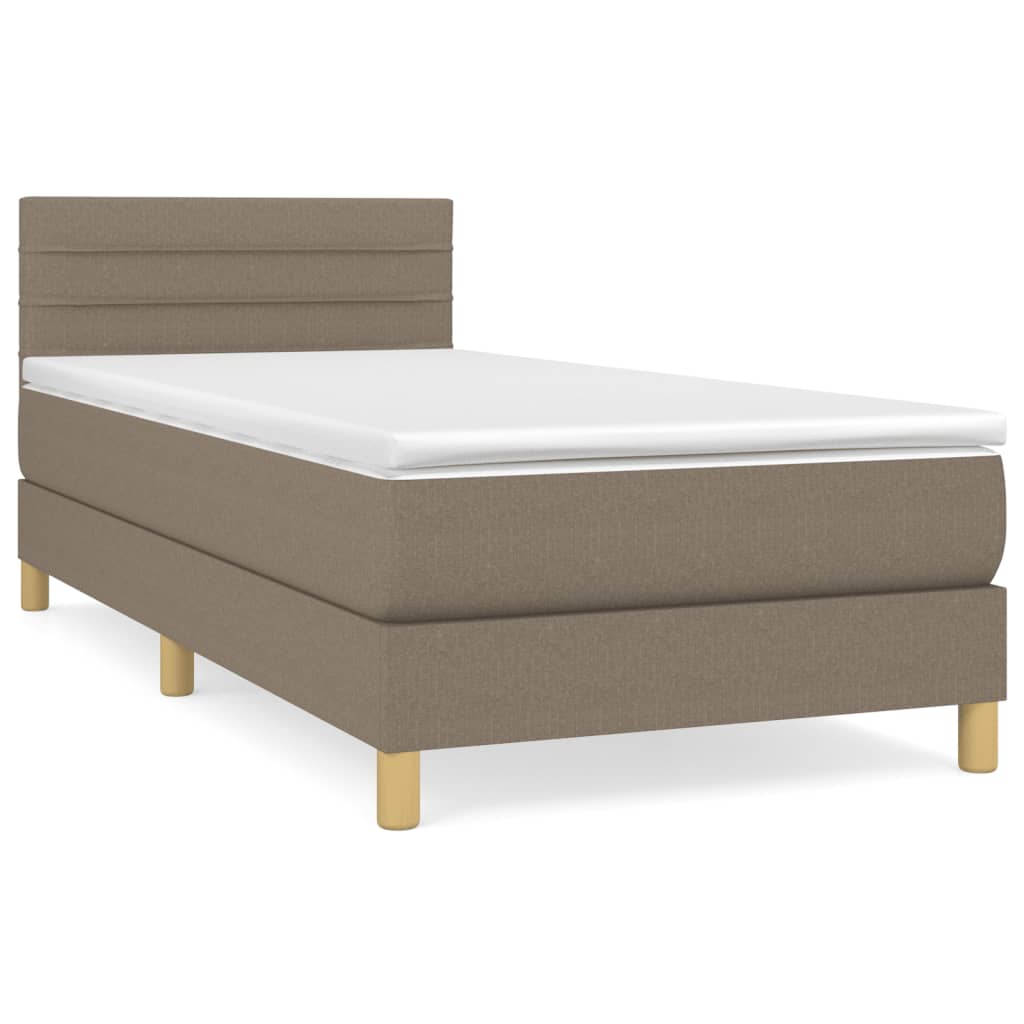 Boxspringbett mit Matratze Taupe 90x200 cm Stoff