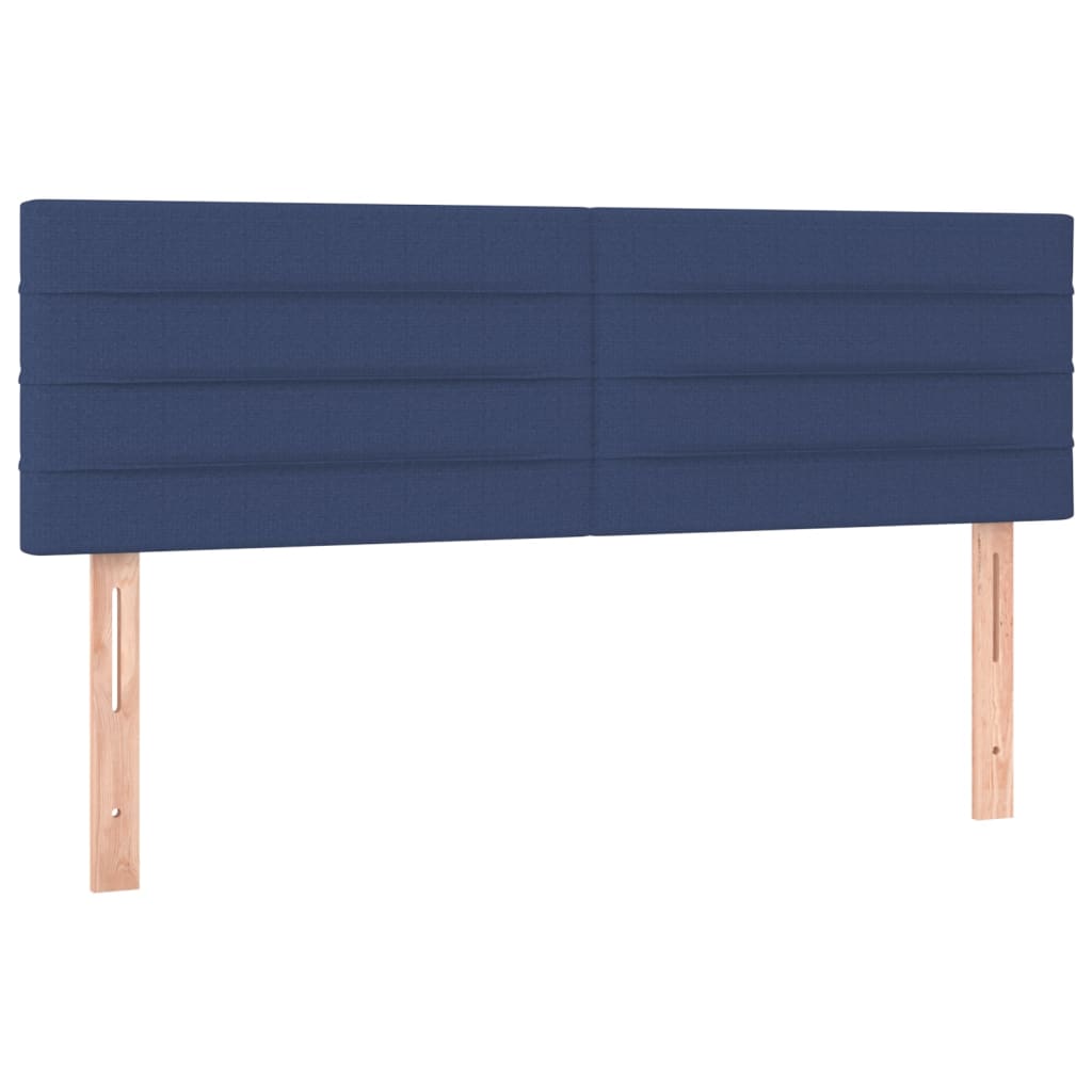 Boxspringbett mit Matratze Blau 140x200 cm Stoff