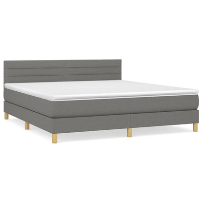 Boxspringbett mit Matratze Dunkelgrau 160x200 cm Stoff