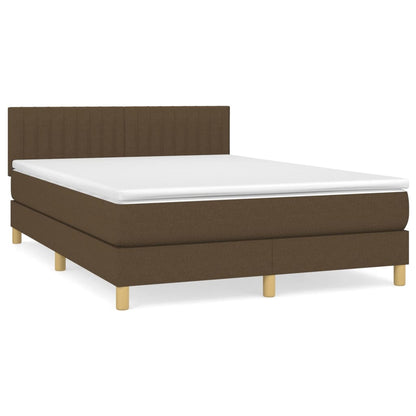 Boxspringbett mit Matratze Dunkelbraun 140x200 cm Stoff