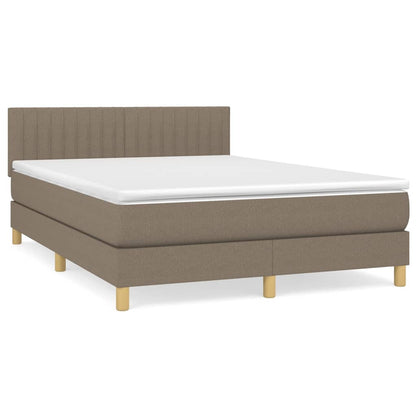 Box spring bed with mattress taupe 140x200 cm fabric