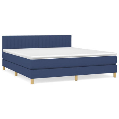 Boxspringbett mit Matratze Blau 160x200 cm Stoff