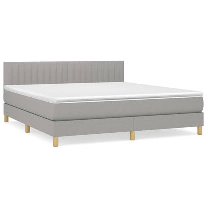 Boxspringbett mit Matratze Hellgrau 180x200 cm Stoff