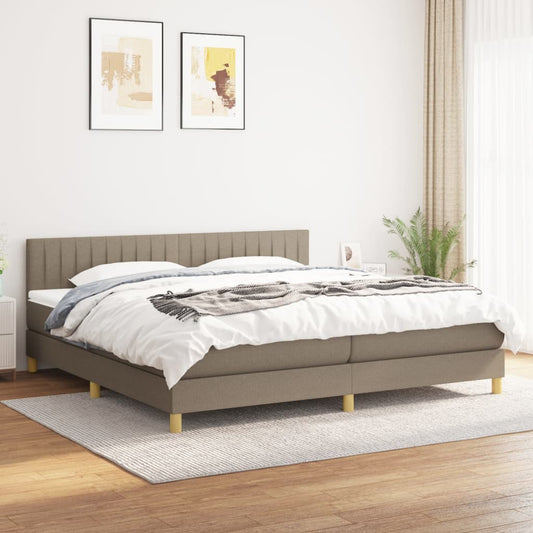 Box spring krevet s madracem taupe 200x200 cm tkanina