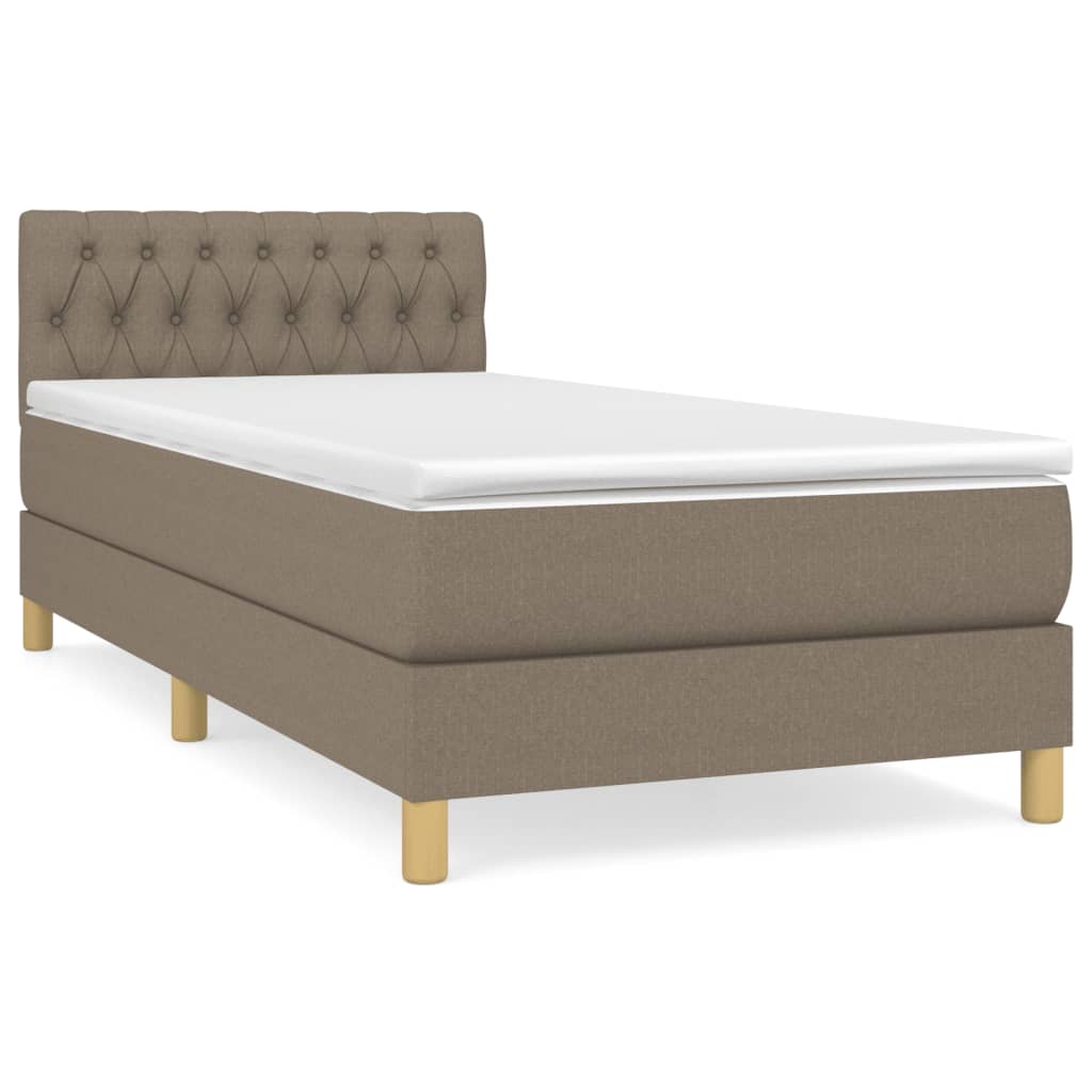 Boxspringbett mit Matratze Taupe 90x200 cm Stoff