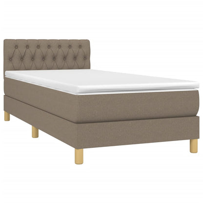 Boxspringbett mit Matratze Taupe 90x200 cm Stoff