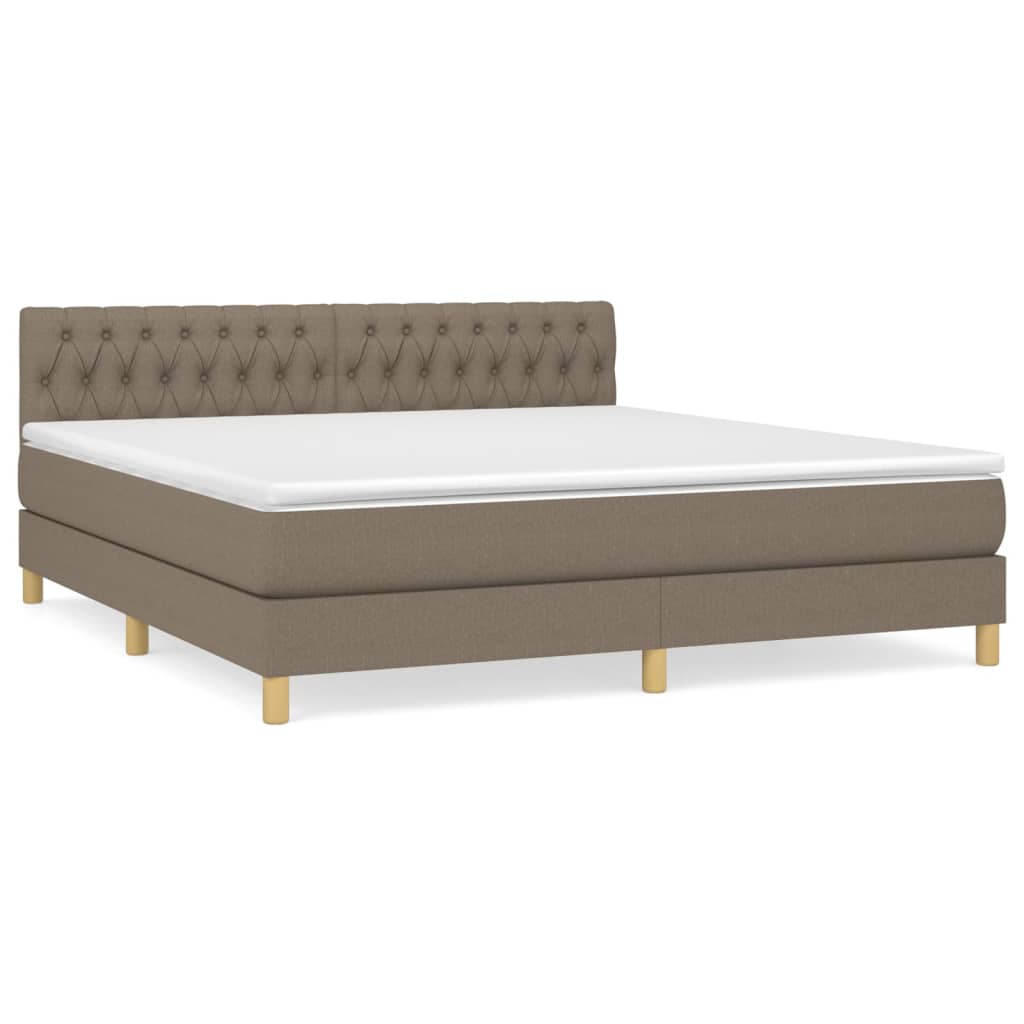 Boxspringbett mit Matratze Taupe 180x200 cm Stoff