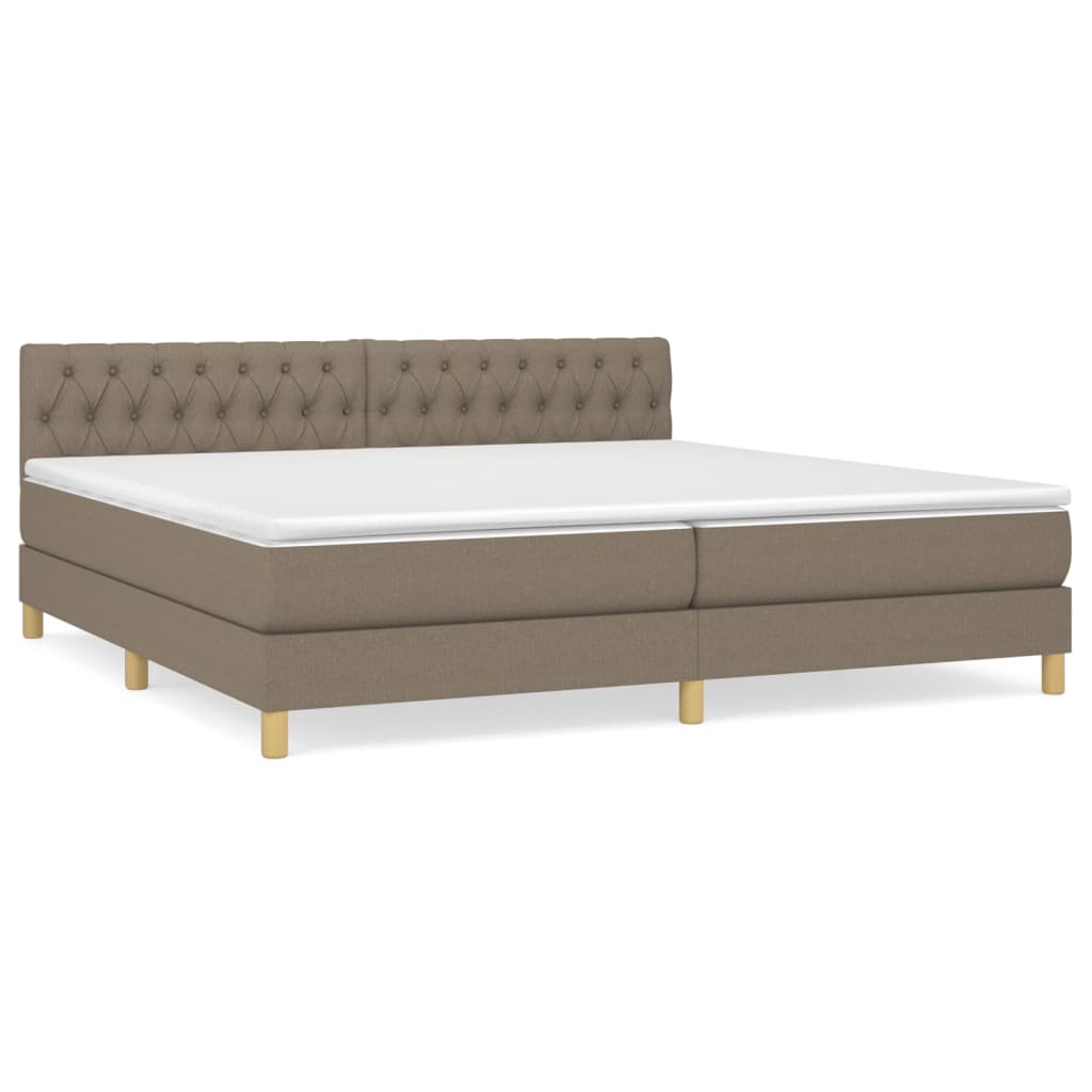 Boxspringbett mit Matratze Taupe 200x200 cm Stoff