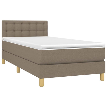 Boxspringbett mit Matratze Taupe 90x200 cm Stoff