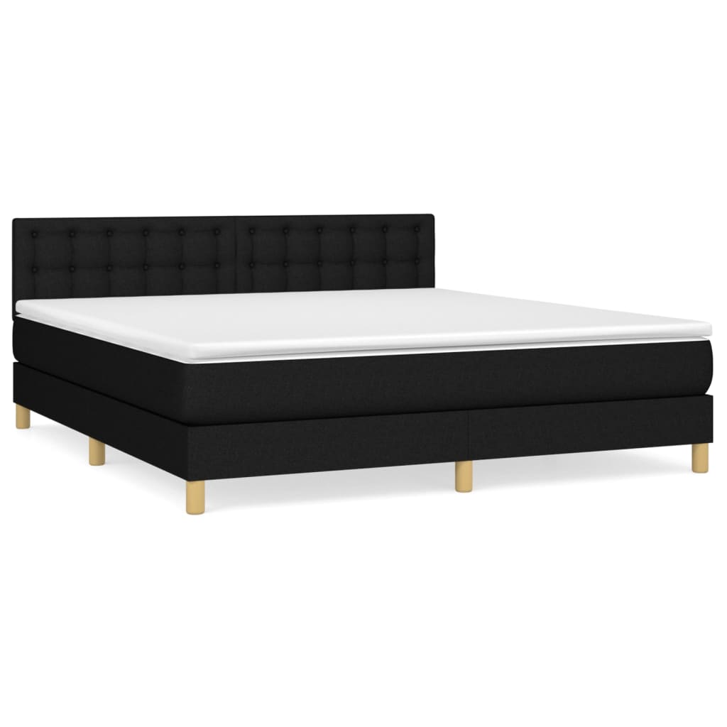 Boxspringbett mit Matratze Schwarz 160x200 cm Stoff