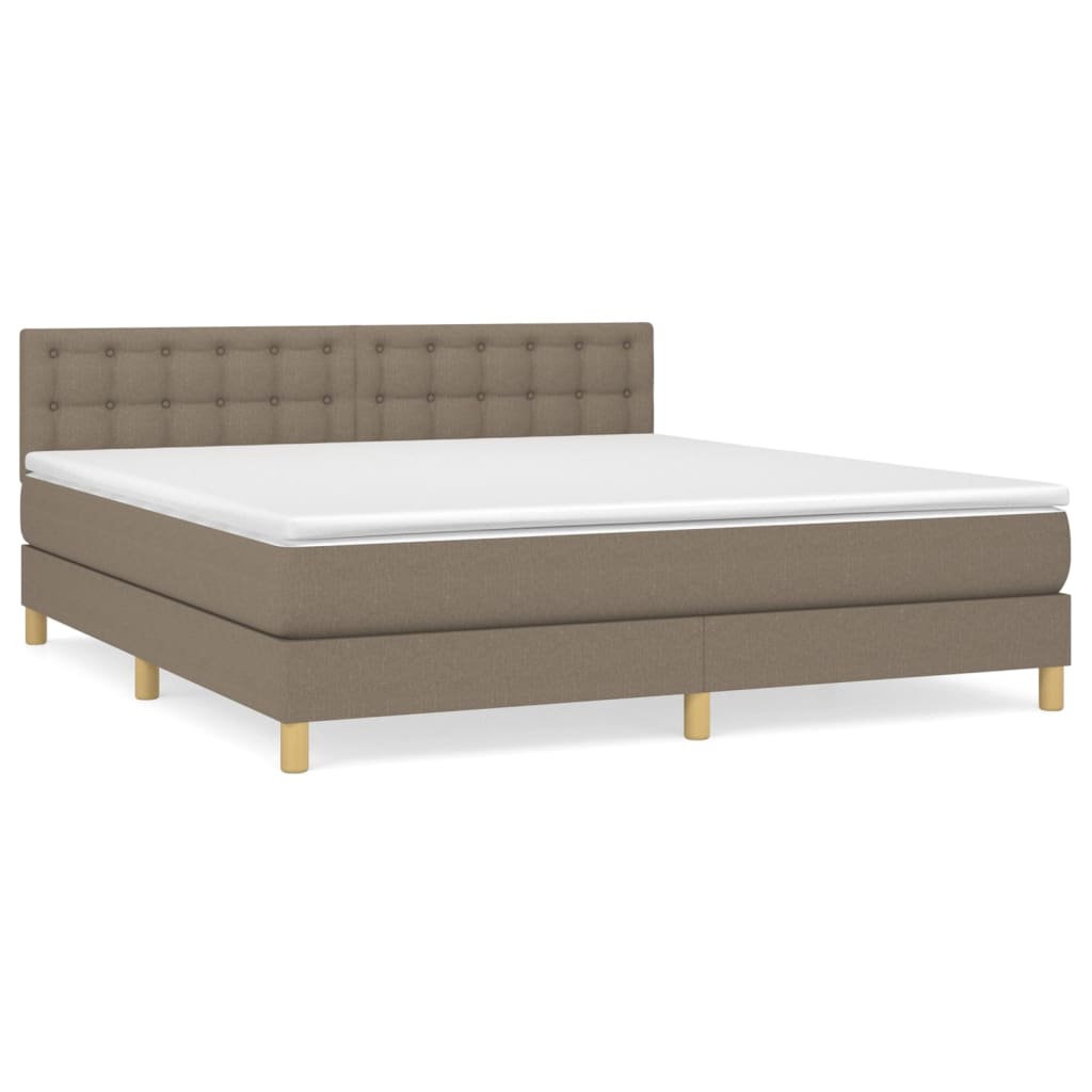 Boxspringbett mit Matratze Taupe 160x200 cm Stoff