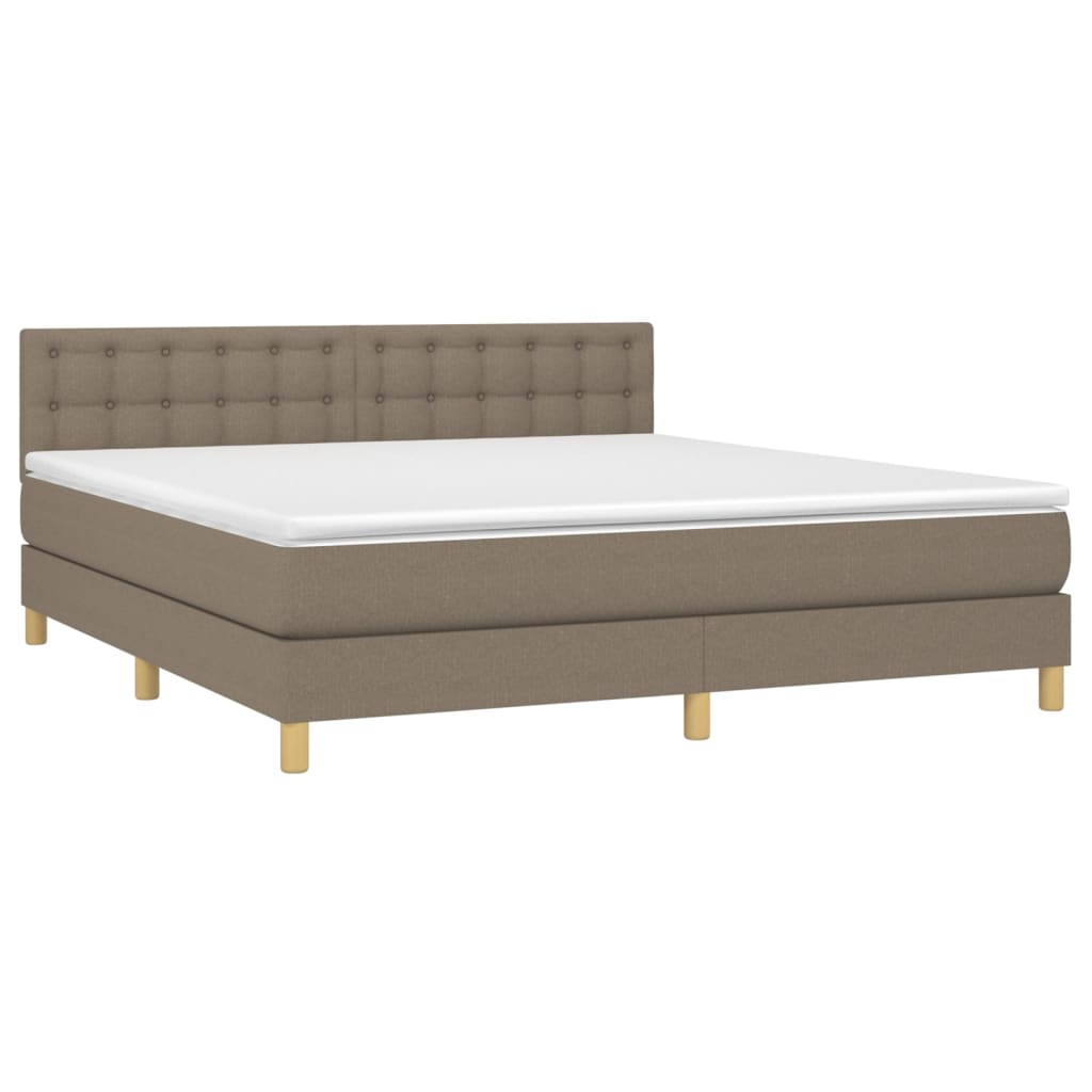 Boxspringbett mit Matratze Taupe 160x200 cm Stoff