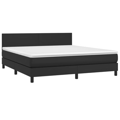 Boxspringbett mit Matratze Schwarz 160x200 cm Kunstleder